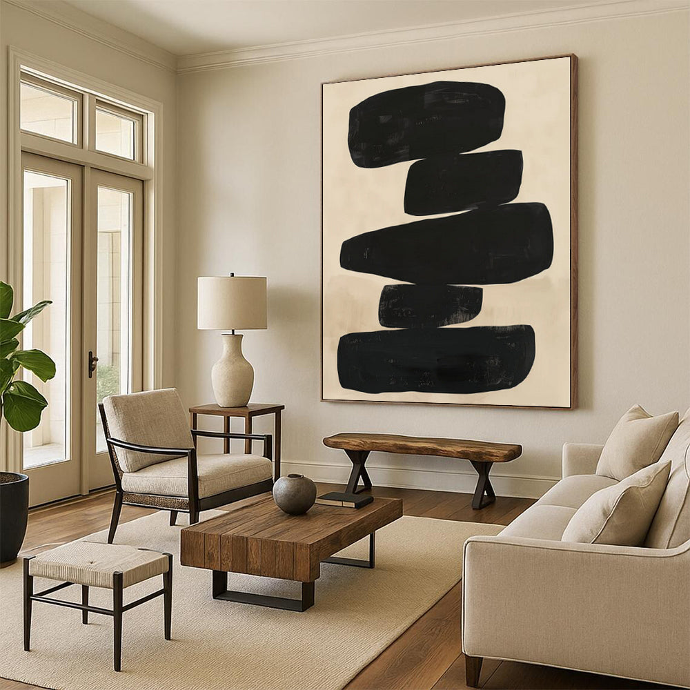 Oversized Custom Abstract Painting for Home Office Zoom Call Backdrops