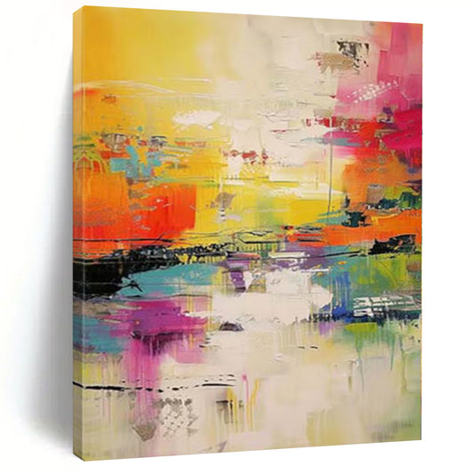 Grand Abstract Painting for Aquaponic System Interiors - Hand-Painted Mixed Media on Canvas