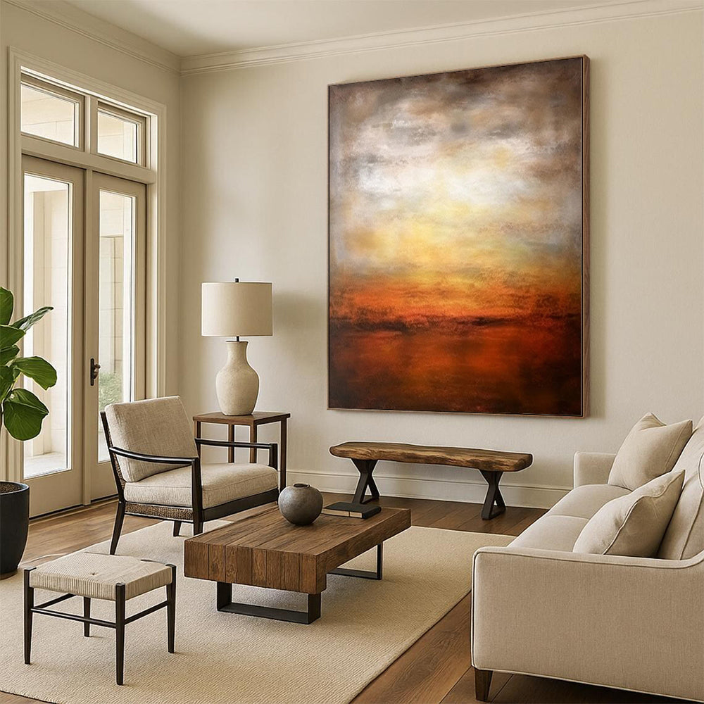 Immense Hand-Painted Abstract Art for Home Gym Mirror Walls