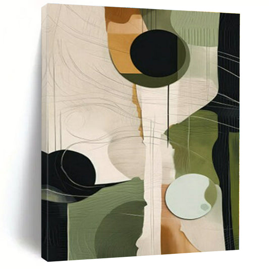 Large-Scale Hand-Painted Contemporary Abstract Mural for Office Hallways