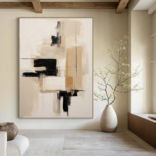 Large-Scale Hand-Painted Contemporary Abstract Mural for Office IT Help Desks