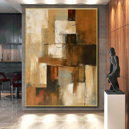 Large-Scale Oversized Hand-Painted Abstract Painting for Home Wine Cellar Tasting Wall LargeART0600