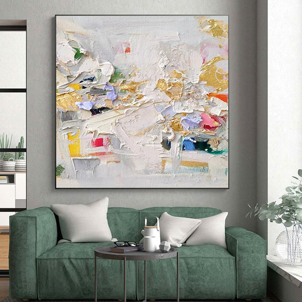 Giant Abstract Painting for Home Theater Popcorn Bar Wall