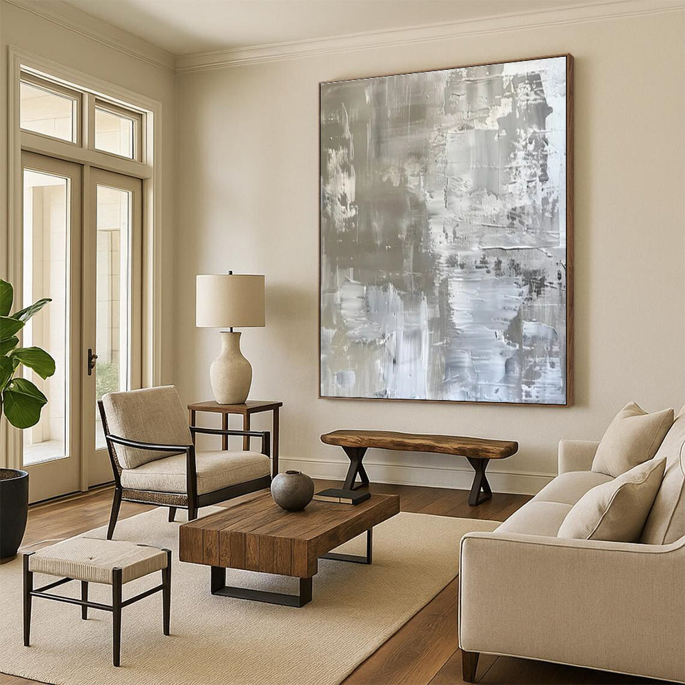 Extra-Huge Contemporary Abstract Canvas for Healthcare Facility Relaxation Areas