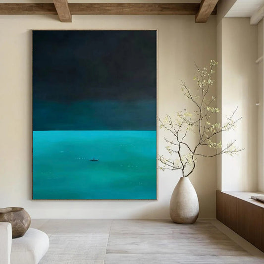 Large Abstract Canvas for Laundry Room Sink Areas - Custom Acrylic on Canvas