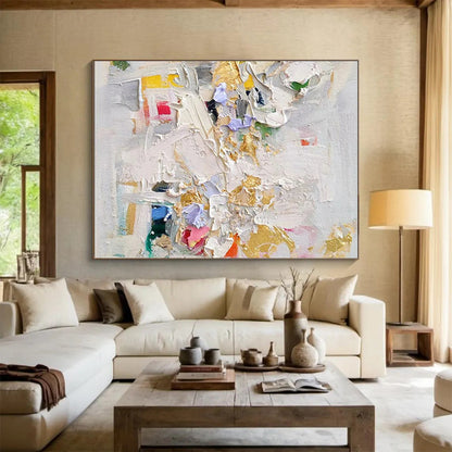 Giant Abstract Painting for Home Theater Popcorn Bar Wall