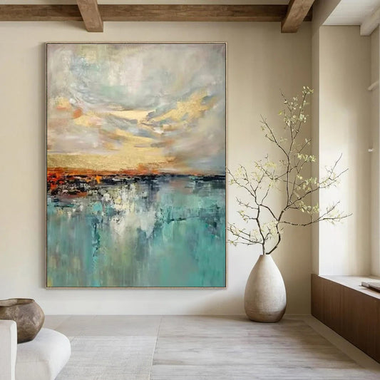 Custom Hand-Painted Abstract Painting for Dining Room & Hotel Wine Cellars