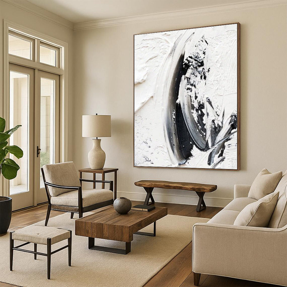 Custom Oversized Abstract Canvas for Family Room Feature Walls