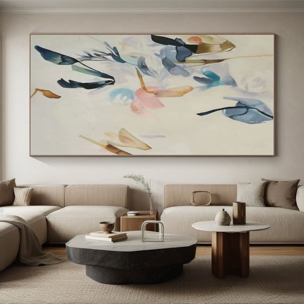 Massive Custom Abstract Painting for Home Office Video Call Background