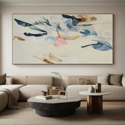 Massive Custom Abstract Painting for Home Office Video Call Background