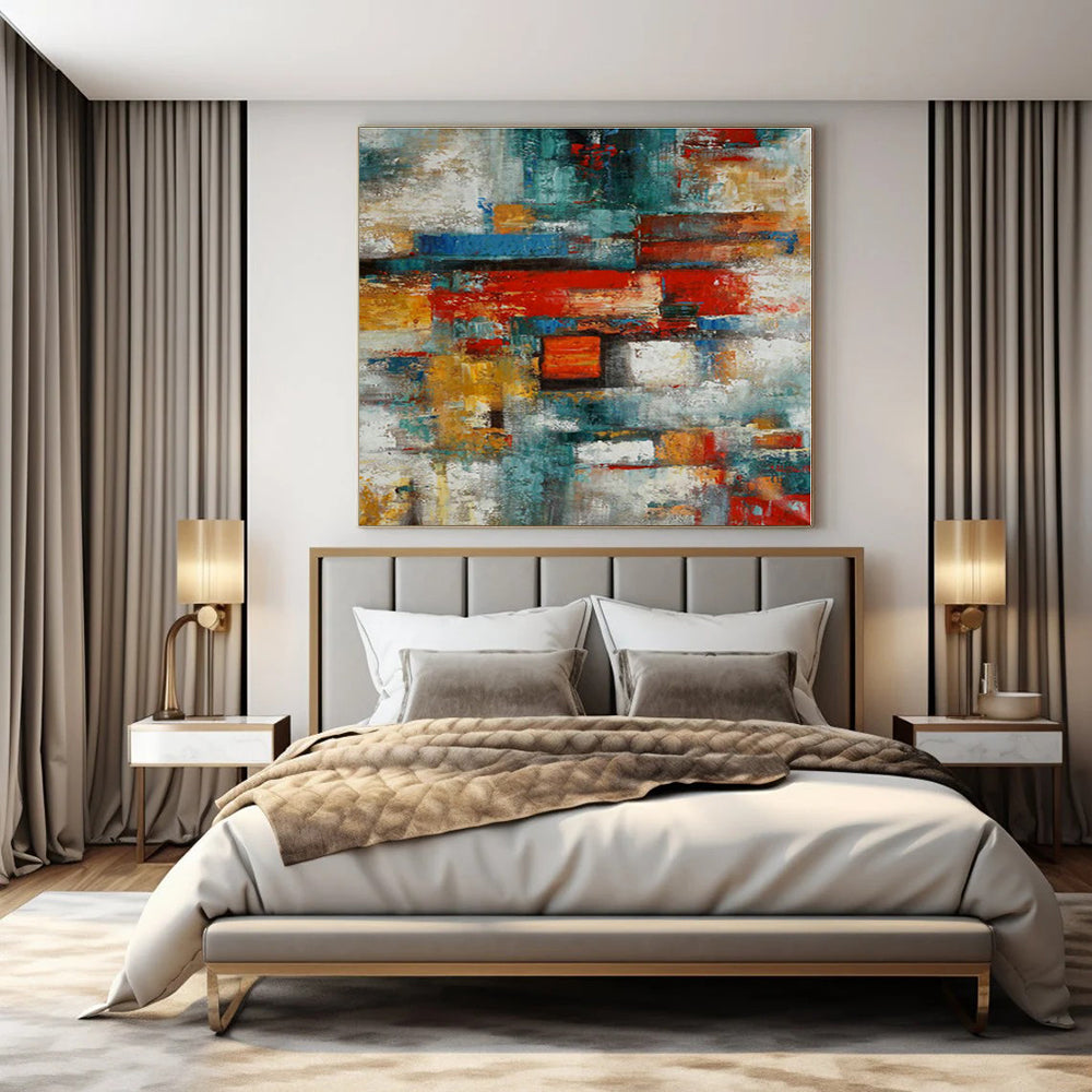 Hand-Painted Bespoke Abstract Canvas for Dining Room & Hotel Spa Areas