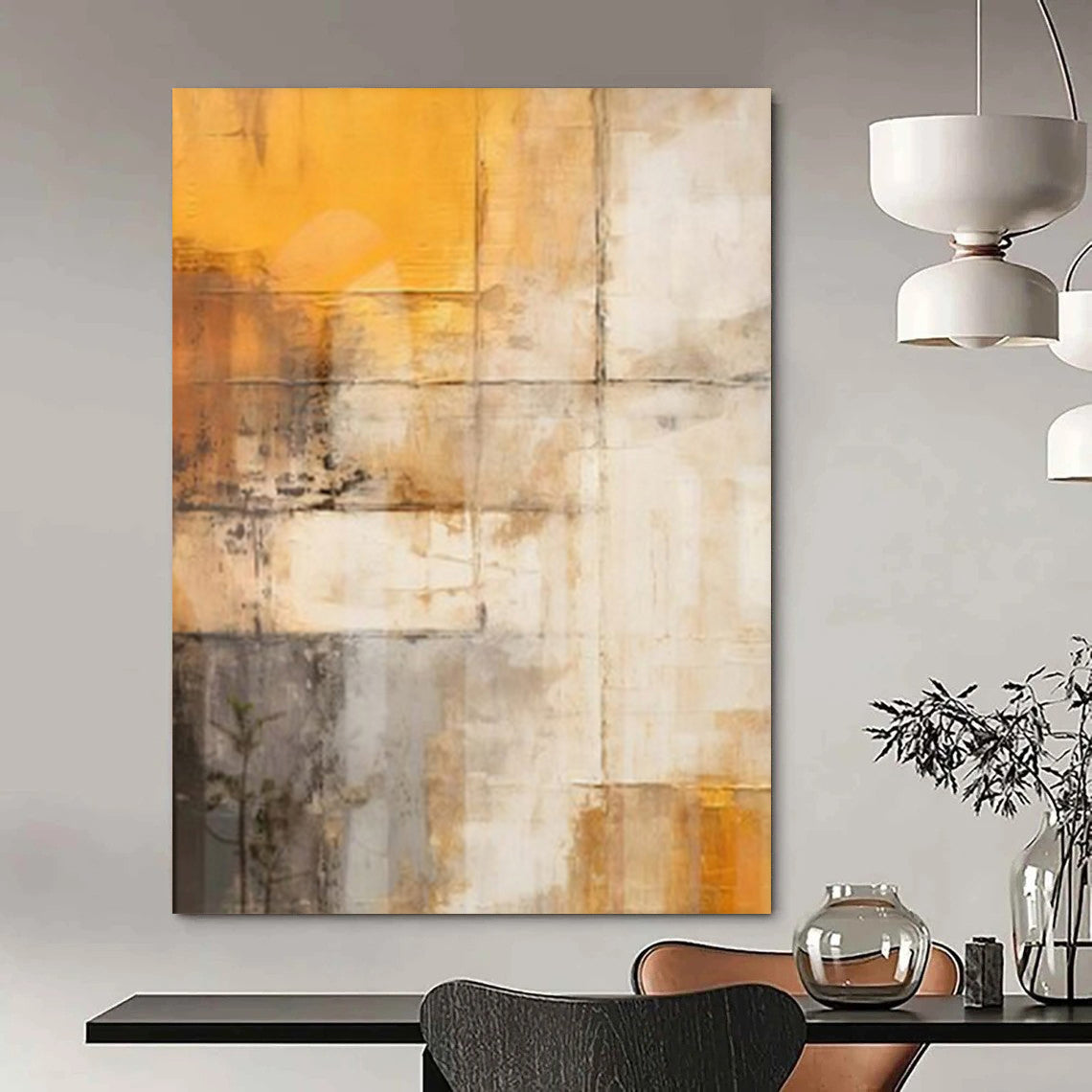 Large-Scale Hand-Painted Contemporary Abstract Mural for Family Home Nurseries