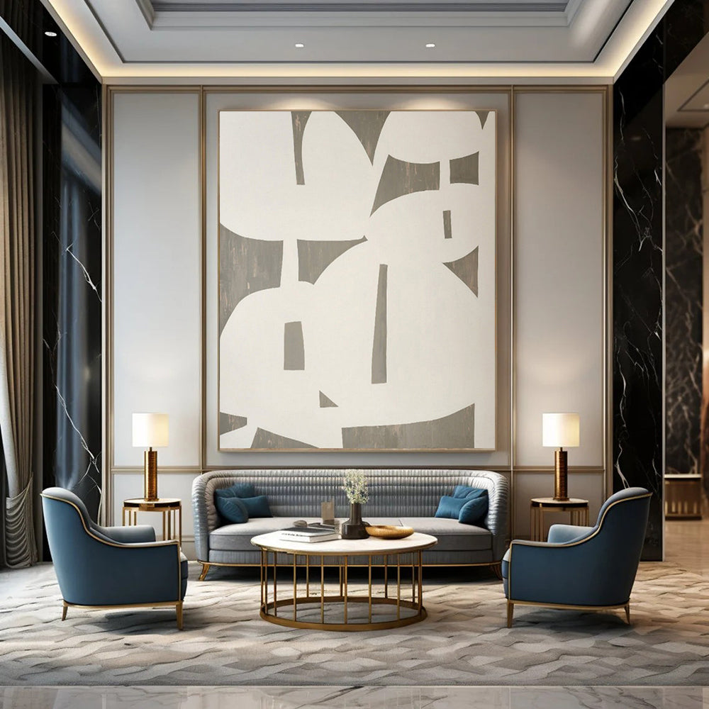 Hand-Painted Large Modern Abstract Wall Art for Stylish Home Dining Rooms