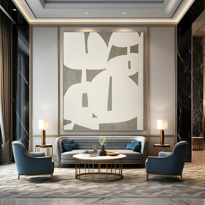 Hand-Painted Large Modern Abstract Wall Art for Stylish Home Dining Rooms