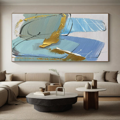 Oversized Made-to-Order Hand-Painted Abstract Art for Reading Nook Alcove Wall