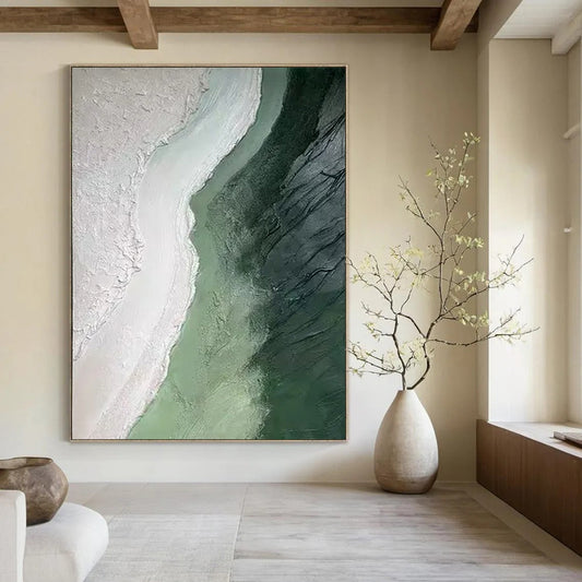 Large-Scale Hand-Painted Modern Abstract Wall Art for Yoga Studio Meditation Rooms