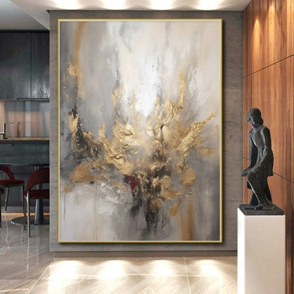 Super-Sized Custom Hand-Painted Abstract Painting for Home Wine Cellar Elegance Wall