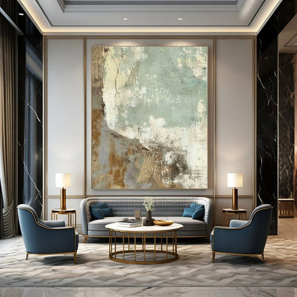 Elegant Art Nouveau Hand-Painted Abstract Wall Decor for Sophisticated Bedrooms