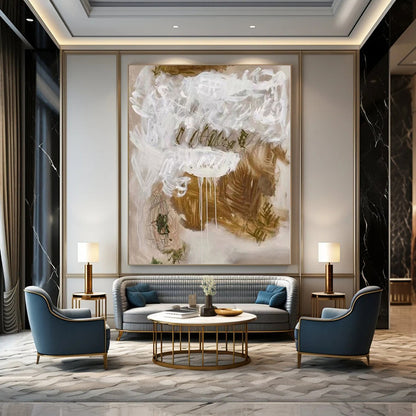 Large Hand-Painted Contemporary Abstract Wall Art for Family Home Pet Corners