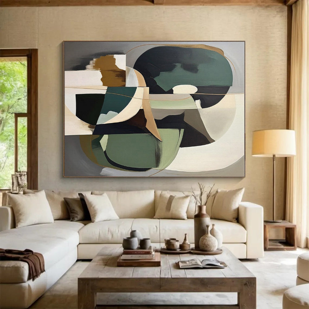 Huge Modern Abstract Painting for Contemporary Reading Nook Alcove Wall