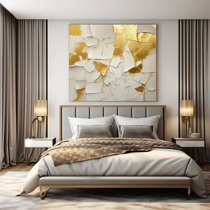 Oversized Abstract Art for Murphy Bed Wall Niches - Custom Acrylic on Linen