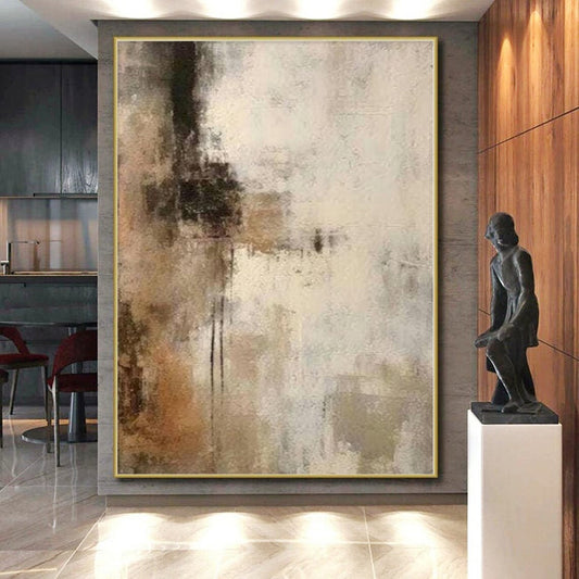 Giant Hand-Painted Abstract Art for Basement Entertainment Areas