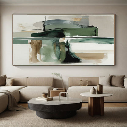 Oversized Modern Abstract Canvas for Hallway Visual Flow in Contemporary Homes