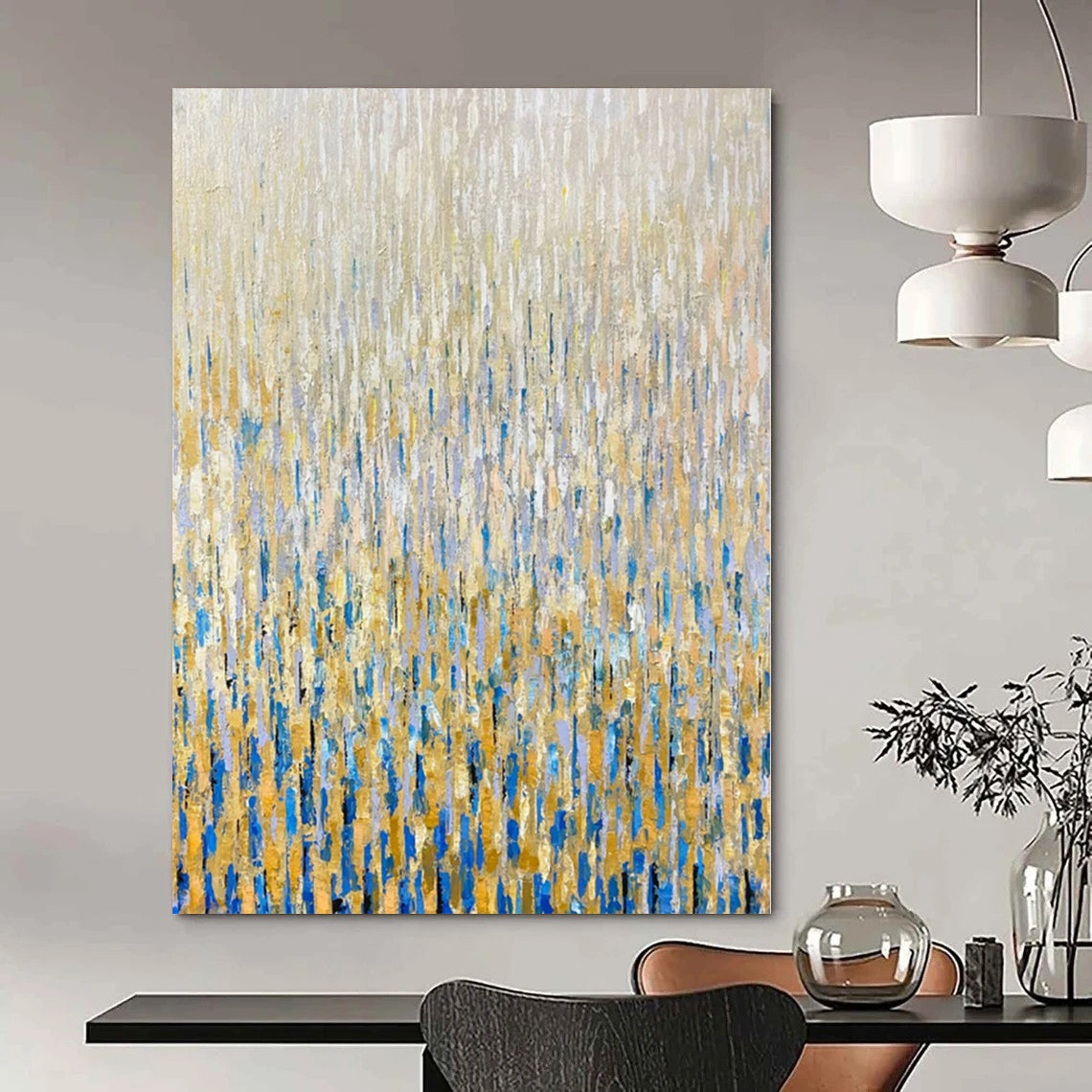 Giant Abstract Art for Linen Closet Interiors - Made to Order Mixed Media on Linen