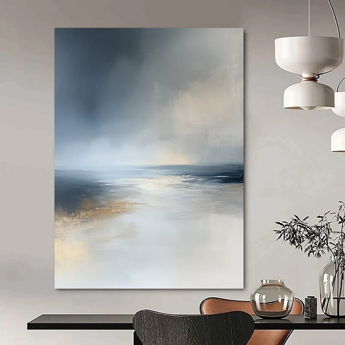 Oversized Hand-Painted Contemporary Abstract Canvas for Event Conference Center Keynote Halls