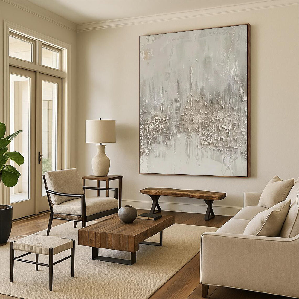 Oversized Custom Abstract Painting for Home Wine Cellar Feature Walls