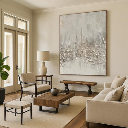 Oversized Custom Abstract Painting for Home Wine Cellar Feature Walls