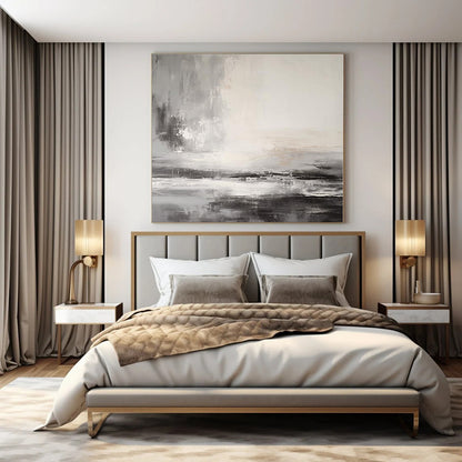 Oversized Custom Hand-Painted Abstract Painting for Office and Hotel Executive Suites