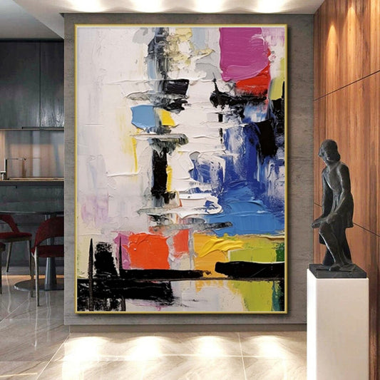 Super-Sized Hand-Painted Abstract Painting for Kids’ Playroom Mural Wall