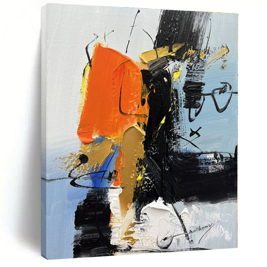 Oversized Custom Hand-Painted Abstract Art for Home Office Command Wall