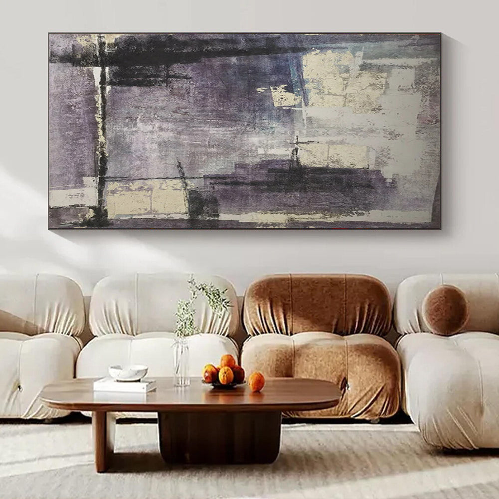 Oversized Hand-Painted Modern Abstract Artwork for Botanical Garden Conservatories