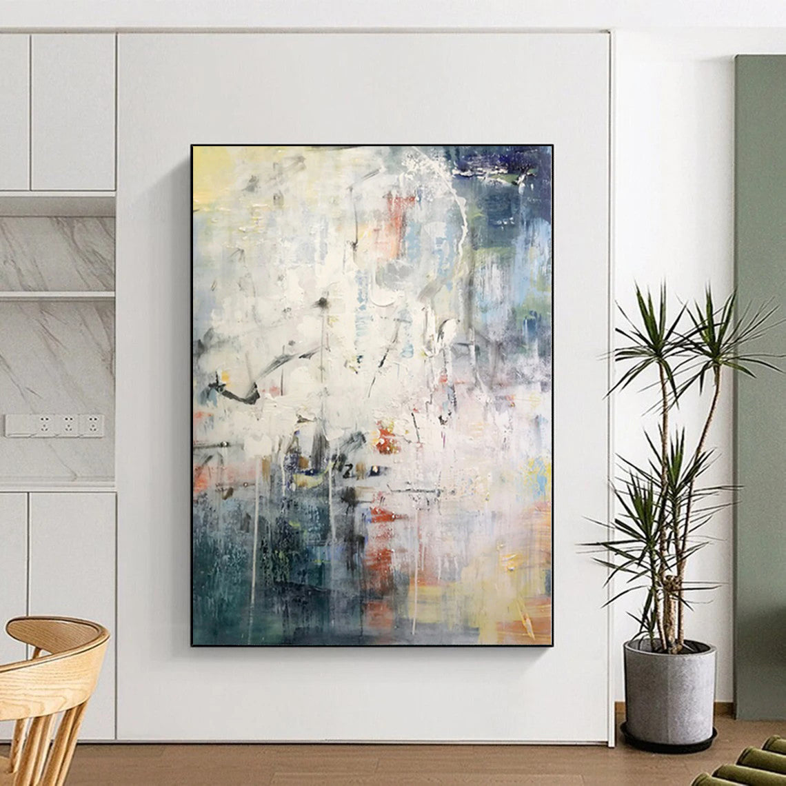 Monumental Custom Abstract Canvas for Greenhouse Potting and Plant Care Areas
