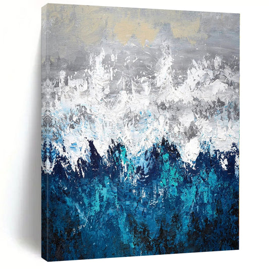 Monumental Custom Abstract Painting for Home Library Reading Nook Feature Walls