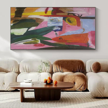 Oversized Hand-Painted Abstract Mural for Office & Entryway