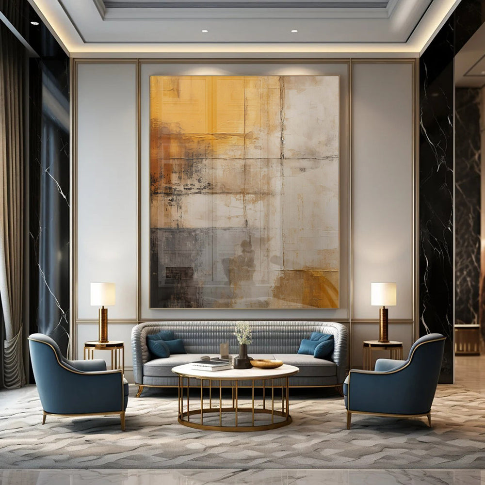 Super-Sized Hand-Painted Modern Abstract Wall Decor for Family Home Music Rooms