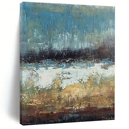 Super-Sized Bespoke Abstract Painting for Home Wine Cellar Barrel Racking Wall