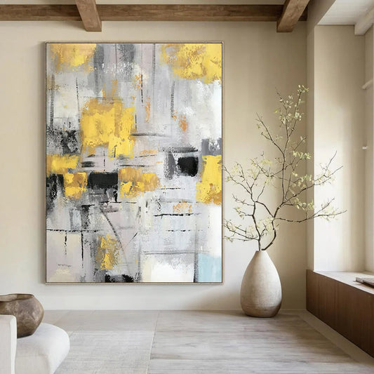 Large Custom Hand-Painted Abstract Wall Decor for Office Print Rooms