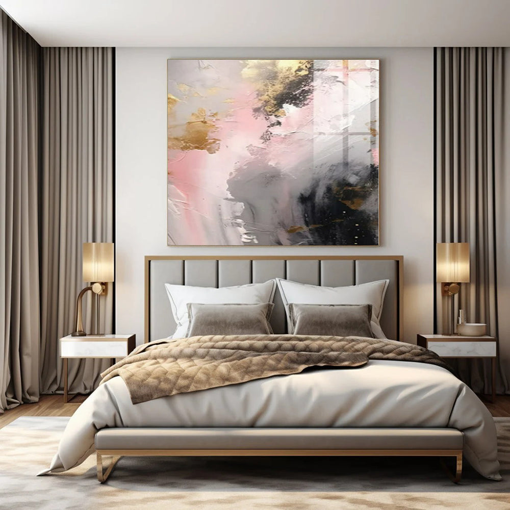 Minimalist Zen Hand-Painted Abstract Art for Serene Bedrooms