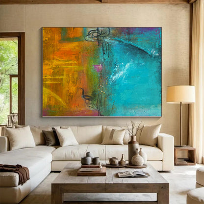 Custom Extra Large Abstract Circus Art - Commissioned Acrylic for Cabaret Theater Foyers