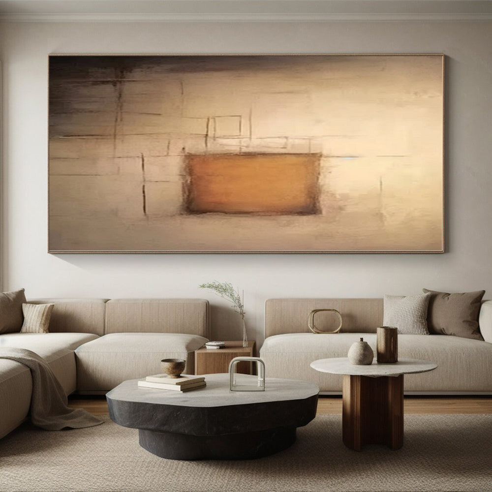 Oversized Custom-Made Hand-Painted Abstract Canvas for Attic Hideaway Wall