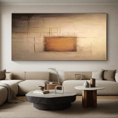 Oversized Custom-Made Hand-Painted Abstract Canvas for Attic Hideaway Wall
