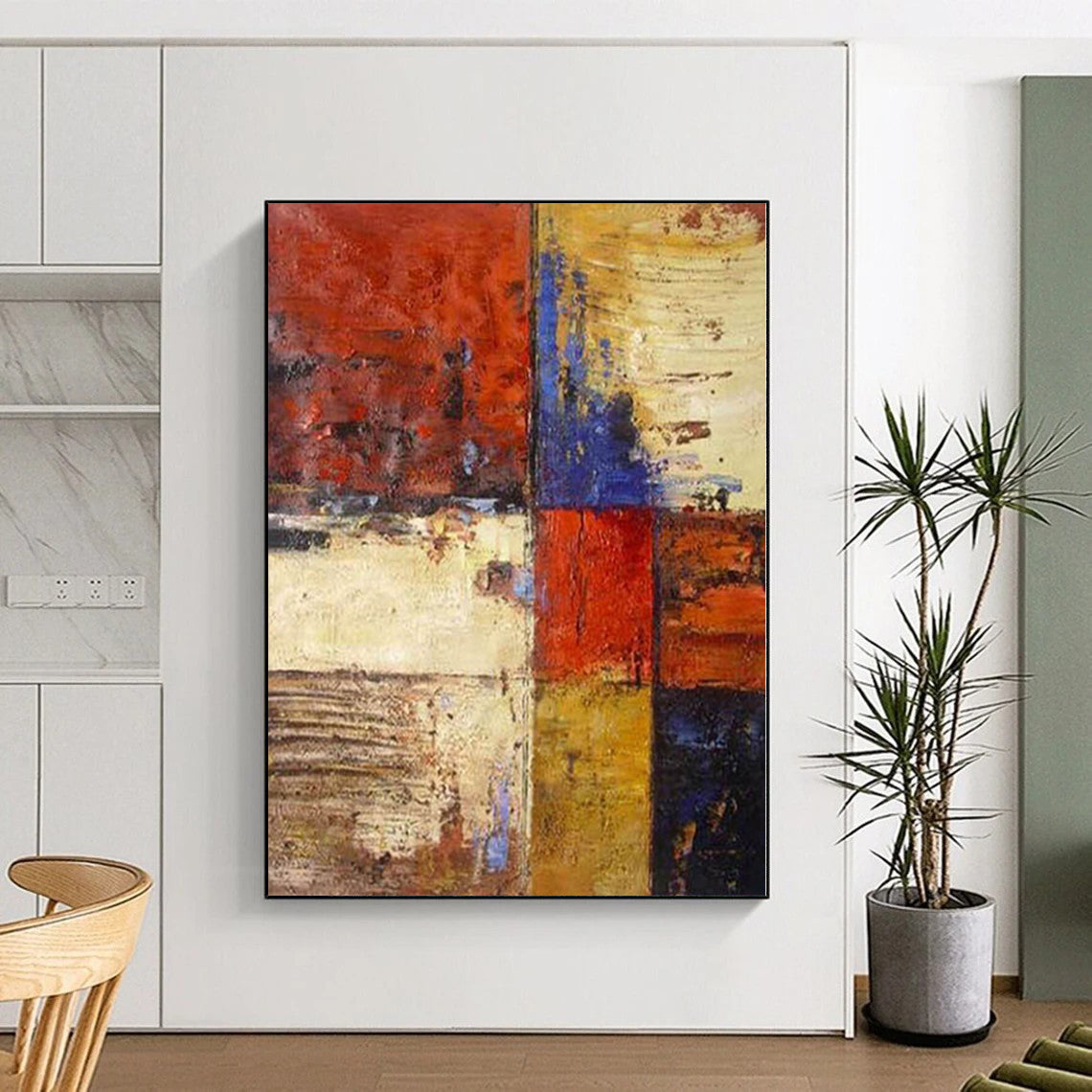 Grand Made-to-Order Abstract Wall Art for Reading Alcove Feature Walls