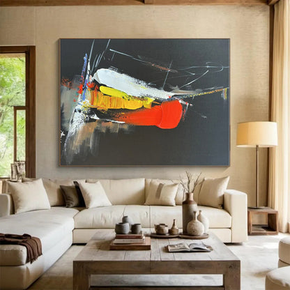 Modern Oversized Hand-Painted Abstract Canvas for Living Room Focal Feature