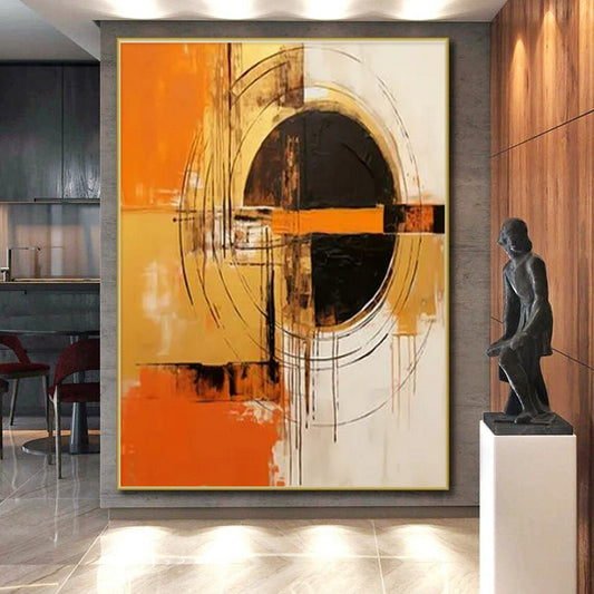 Large-Scale Modern Abstract Painting for Fitness Studio Motivational Walls