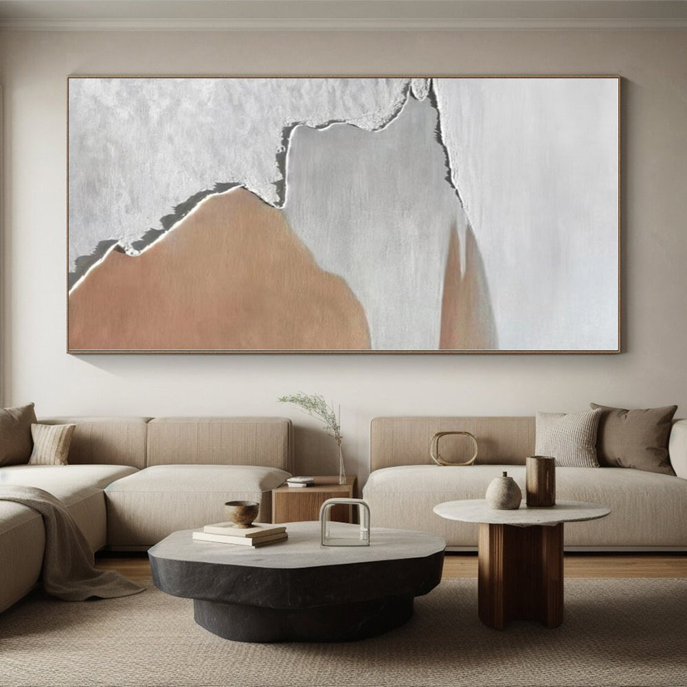 Huge Bespoke Abstract Painting for Home Library Reading Nook Wall