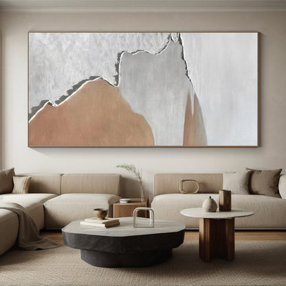 Huge Bespoke Abstract Painting for Home Library Reading Nook Wall